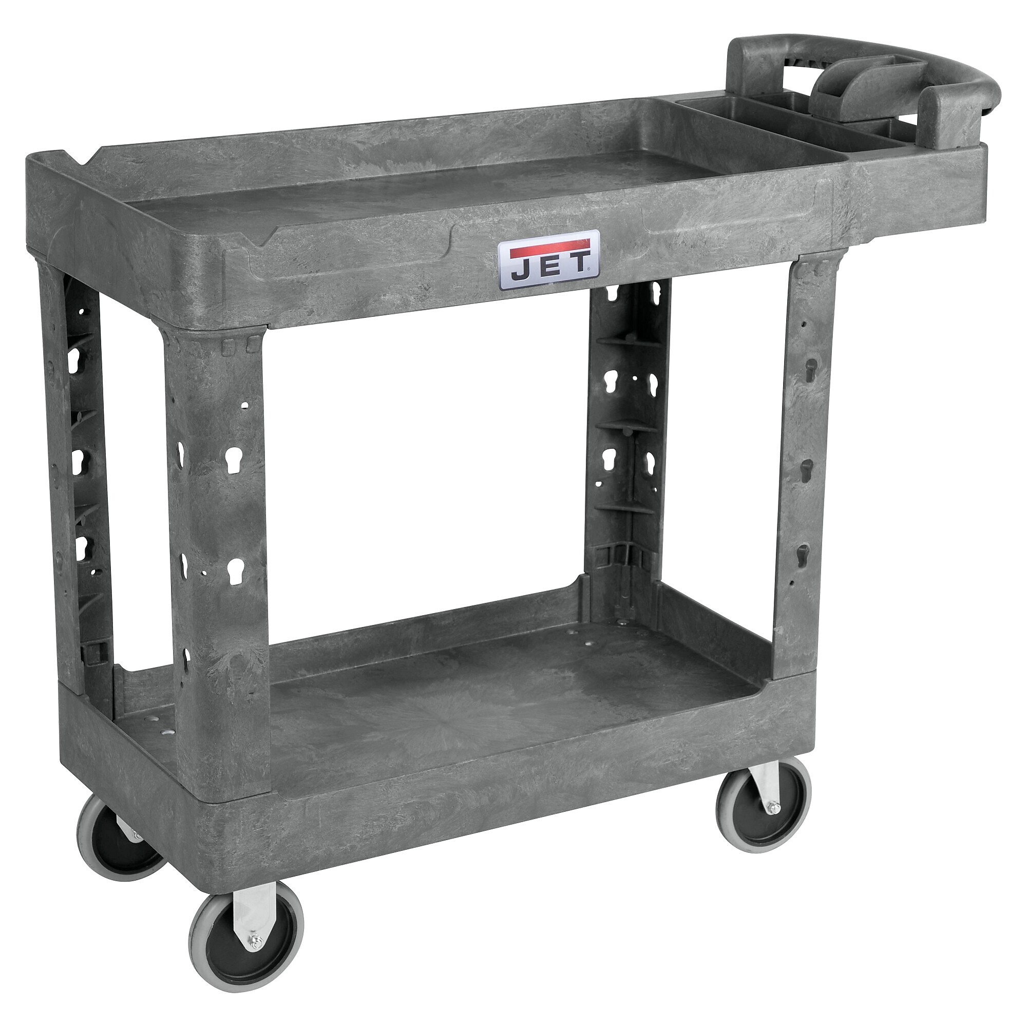 JET, Resin Utility Cart, Total Capacity 1500 lb, Shelves (qty.) 2 Material Resin, Model# 141012